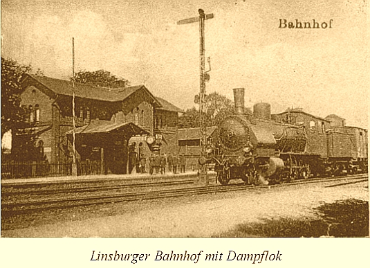 Linsburger Bahnhof mit Dampflok