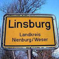 Das Linsburger Ortsschild